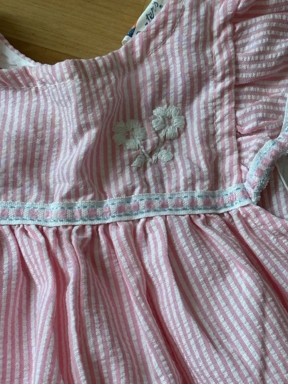 Carter's‎ Vintage Pink Seersucker Striped Romper